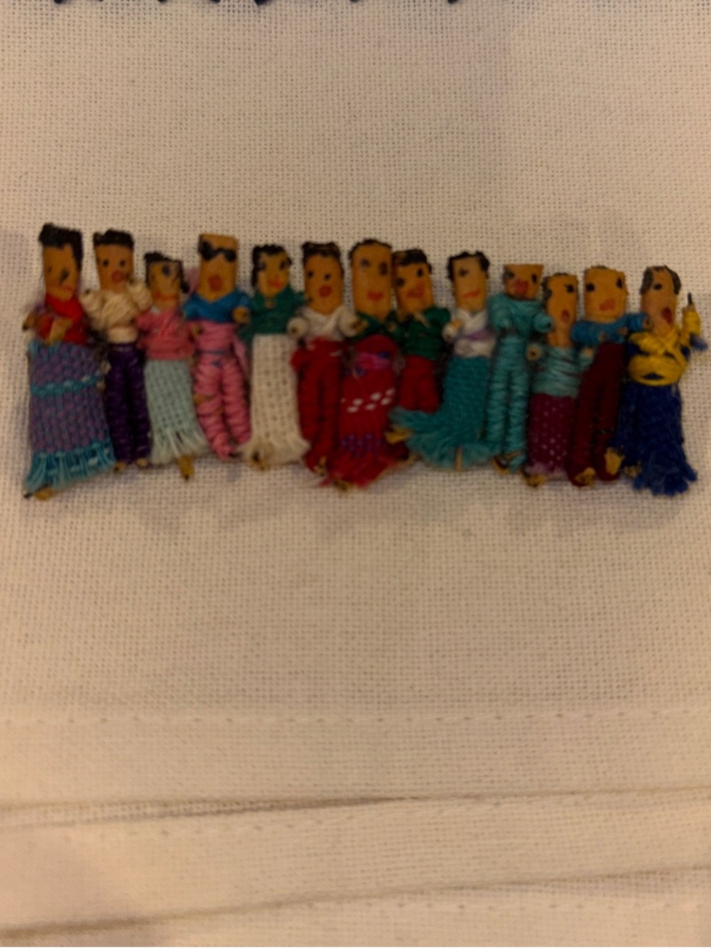 Hand-Embroidered Worry Doll Pin/Brooch